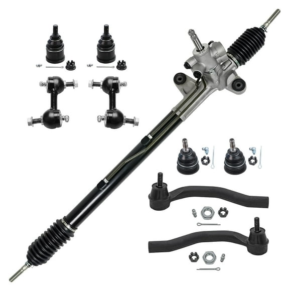 Detroit Axle - Power Steering Rack and Pinion Sway Bars Outer Tie Rods Ball Joints Replacement for 2004-2008 Acura TSX - 9pc Set