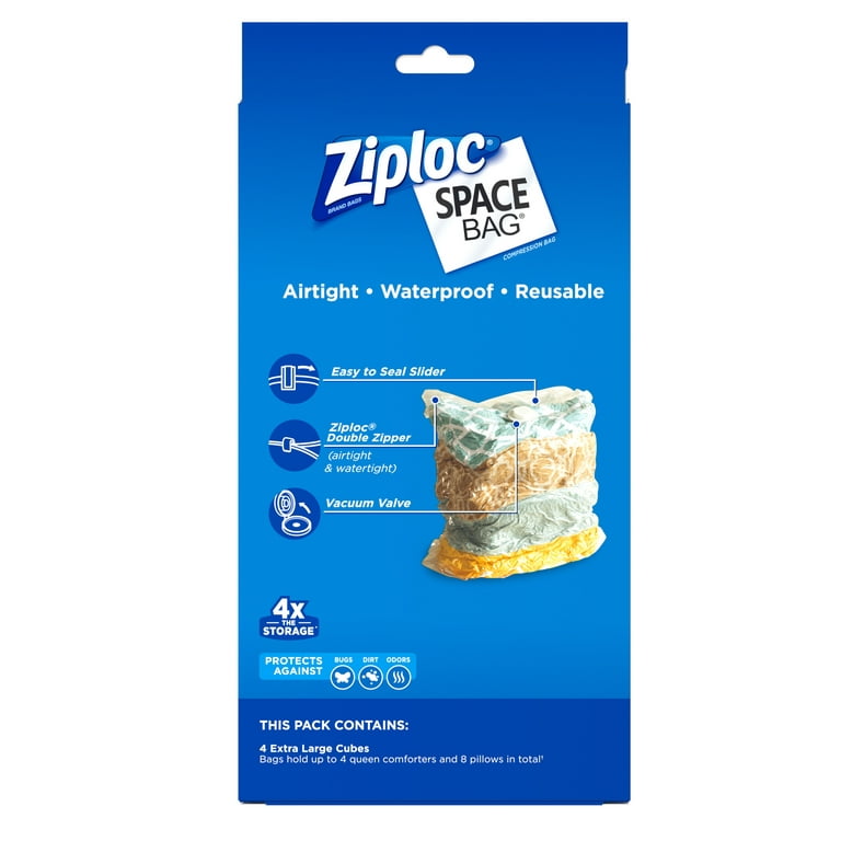  Ziploc Space Bags Reusable Vacuum Seal Combo Pack- 6 Piece Set  : Home & Kitchen
