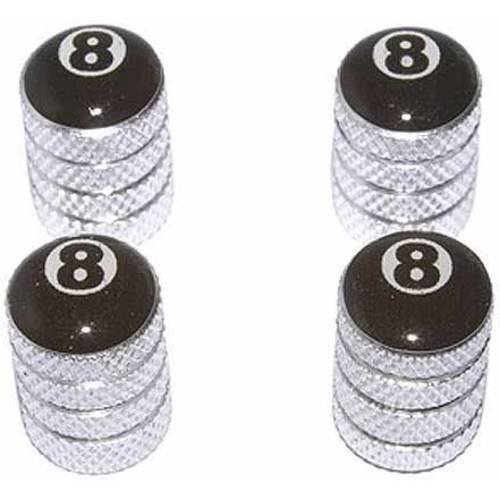 Eight 8 Ball Billiards Tire Rim Wheel Aluminum Valve Stem Caps
