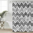 thumbnail image 4 of Grey Marble Shower Curtain Set ，Waterproof Fabric Shower Curtains Abstract Geometric Contemporary Art Shower Curtains for Bathroom,Bathroom Decor 72"x72", 4 of 6
