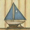 thumbnail image 2 of Lewis, Kim 15x15 White Modern Wood Framed Museum Art Print Titled - Sailboat with Star, 2 of 4