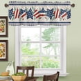 thumbnail image 3 of Kitchen Curtains Valances, Independence Day Star Eucalyptus Leaves American Flag Blue Buffalo Plaid Short Rod Pocket Valances for Windows for Bedroom, Bathroom, 1 Panel, 54" W x 18" L, 3 of 6