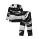 thumbnail image 1 of Fotbe Abstract Black White Swirls Pijama de Hombre con Estampado de Manga Larga, Conjunto de 2 Piezas, Ropa de Dormir Suave y Cómoda con Bolsillos-X-Large, 1 of 7