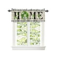 thumbnail image 2 of Kitchen Cafe Valance Curtain for Small Windows,Spring White Flowers Leaf and Wreath Rod Pocket Valances Farm Rustic Wood and Checker Window Treatment Panel for Living Room/Bedroom/Bathroom,60x18in, 2 of 9