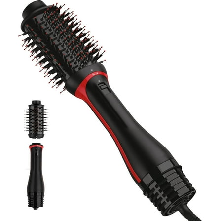 2025   Professional Ceramic Hair Styler - 3-in-1 Curling Iron, Straightener & Waver with LCD Display(Black Red)