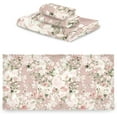 thumbnail image 2 of SKYSONIC 3 Pack Towel Rose Buds & Leaves Pattern Cotton Bath Towel Set (1 Bath Towel, 1 Hand Towel, 1 Washcloth) for Bathroom, Super Soft and Quick Dry Towels, 2 of 7