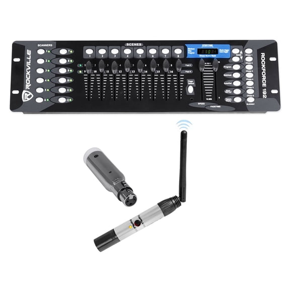 Rockville ROCKFORCE 192-Channel DMX Controller Rechargeable Transmitter Receiver