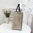 thumbnail image 3 of Bolsos de mano de lino para mujer con letras simples a la moda, bolsos de hombro para compras, 3 of 7