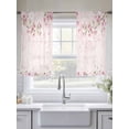 thumbnail image 4 of Cherry Blossom Sheer Curtains 54 Inch Length 2 Panels Set, Spring Farmhouse Botanical Flowers Voile Window Treatment Rod Pocket Short Kitchen Curtains Drapes for Bedroom 52"x54"x2, 4 of 7