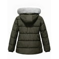 thumbnail image 2 of KVE Women's Plus Size Hooded Warm Winter Coat Quilted Thicken Puffer Jacket with Removable Hood Army Green 2X, 2 of 9