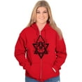 thumbnail image 4 of Triangle Eye Star Symbolic Spirit Unisex Fleece Graphic Zip Up Hoodie Brisco Brands 2X, 4 of 5