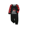 thumbnail image 4 of Elippeo Christmas Family Pajamas Matching Set Letter Santa Hat Print Long Sleeve Tops and Plaid Pants Sleepwear, 4 of 10