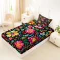 thumbnail image 4 of Homewish Boho Watercolor Floral Twin Sheets,Peony Daisy Flower Bedding,Multicolor,3-Piece,1 Fitted Sheet and 1 Pillowcase, 4 of 6