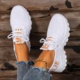 thumbnail image 3 of Women’s Lightweight Knit Sneakers, Breathable Mesh Walking & Running Shoes, Cushioned Platform Slip-On Trainers with Lace-Up Design for Daily Wear, Travel, Gym, Casual Street Style, 3 of 8