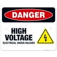 thumbnail image 1 of Danger High Voltage Electrical Shock Hazard Sign, OSHA Danger Sign, 24x30 Aluminum, 1 of 1