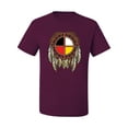 thumbnail image 2 of Wild Bobby, Medicine Wheel Dreamcatcher Native American Pop Culture Men's Graphic T-Shirt, Maroon, Large, 2 of 3
