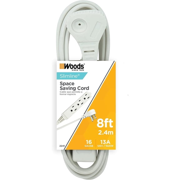 Slimline 16/3 White - 8' Extension Cord (2241)
