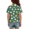 thumbnail image 5 of School Uniform Shirts for Girls Henley Short Sleeve Cute Cartoon Animal Print Polo Shirts Button Closure Active Causal T Shirts, 130, 5 of 5