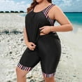 thumbnail image 5 of FAHXNVB Women's Plus Size Tankini Swimsuits Two Piece Bathing Suit Flowy Rash Guard Sleeveless Swimwear Tops with Capris Shorts,XXXXL,Black, 5 of 7