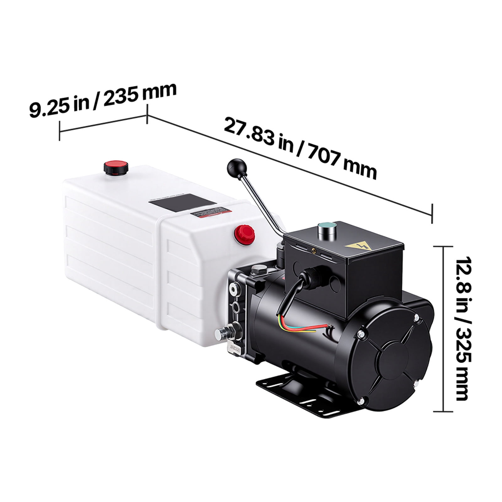 KFFKFF 10 Quart Hydraulic Pump, 2.2KW Motor for Dump Trailer, Single Acting Unit with 3200 PSI Max Pressure, 1.7 GPM Flow Rate, AC220-240V Power Unit for Vertical Installation