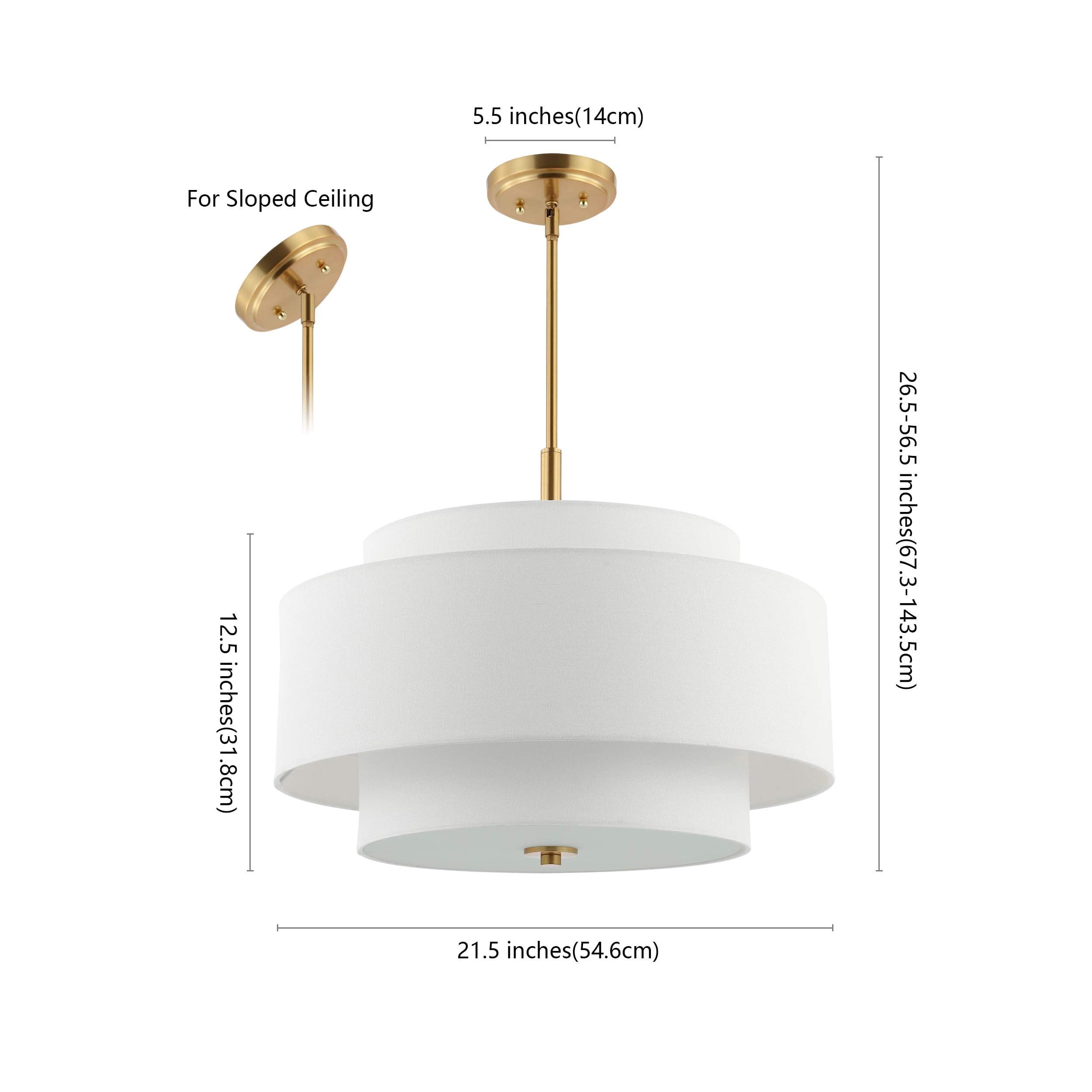 SAFAVIEH Cambrie 3-Light Modern Brass Gold Iron Chandelier