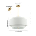 thumbnail image 3 of SAFAVIEH Cambrie 3-Light Modern Brass Gold Iron Chandelier, 3 of 6