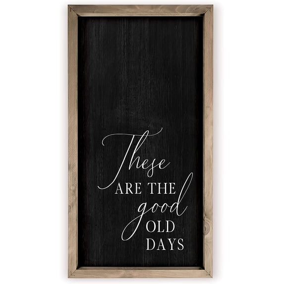 These Are The Good Old Days Framed Wood Farmhouse Wall Sign 15x30
