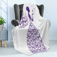 thumbnail image 4 of Love Soft Flannel Fleece Throw Blanket, Romantic Fairtytale Lady Butterflies Princess with Antique Chandelier Graphic, Cozy Plush for Indoor and Outdoor Use, 70" x 90", Purple and White, by Ambesonne, 4 of 5