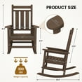 thumbnail image 3 of KINGYES Outdoor HDPE Rocking Chair Set, 2-Piece Patio Rocker with Double Side Table, Brown, 3 of 9