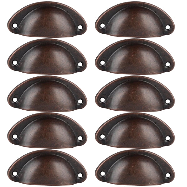 10x Vintage Style Kitchen Cupboard Door Pulls Cups Wardrobe Bin