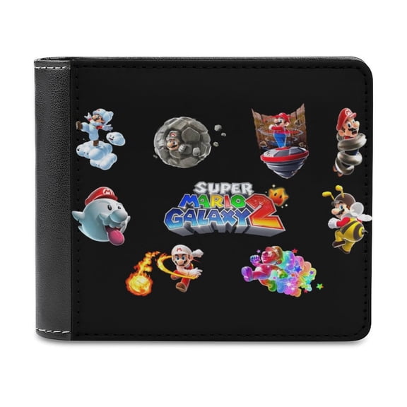 Super Mario Games PU Leather Wallet With Card Slots Bifold Wallet Money Organizers Holder Gift For Men And Women