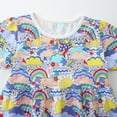 thumbnail image 3 of GYRATEDREAM Little Girls Short Sleeve Cotton Casual Dress Cotton Cartoon Appliques Crew Neck Basic Tunic Shirt Dresses Princess Sundress for 2Y Blue, 3 of 9
