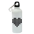 thumbnail image 1 of Pixel Heart White Aluminum Sports 20 oz Water Bottle, 1 of 1