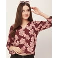 thumbnail image 5 of Moomaya Printed V-Neck Tops For Women, Quarter Sleeve Regular Fit Casual Tunic Top, 5 of 9