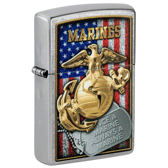 Zippo Lighter: USMC Marines, Once a Marine Always a Marine - Street Chrome 81538