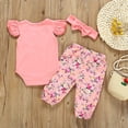 thumbnail image 3 of ibuvkizy Toddler Baby Girl Tank Top Sets Summer Baby Girl Outfits Clothes,Infant Baby Girls Fly Sleeve Ruffles Bodysuit Romper+Floral Pants Outfits,Gifts for Her, 3 of 9