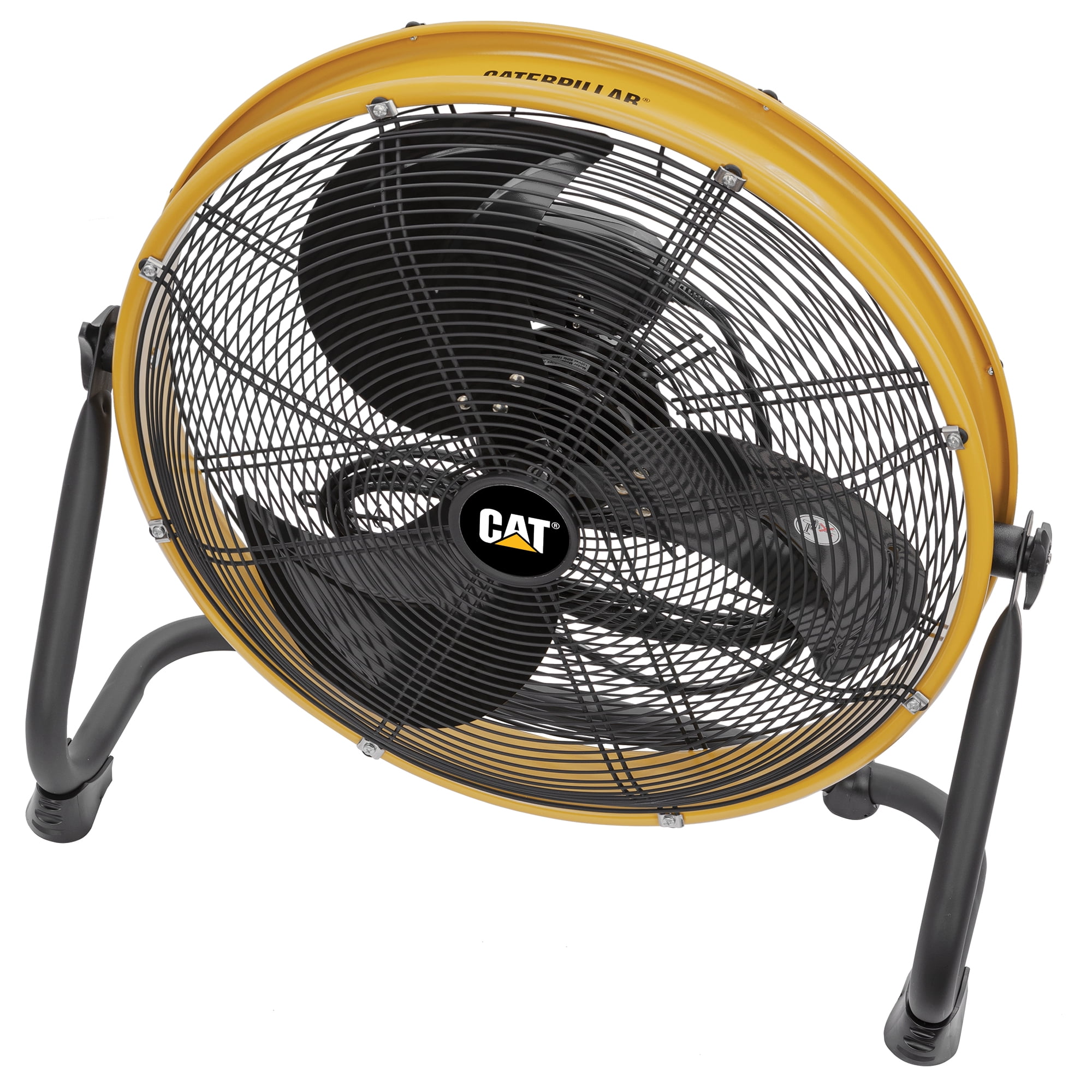 Caterpillar® Fan 20" High-Velocity 4-Speed Shroud Metal Floor Fan, 5200 CFM, Yellow