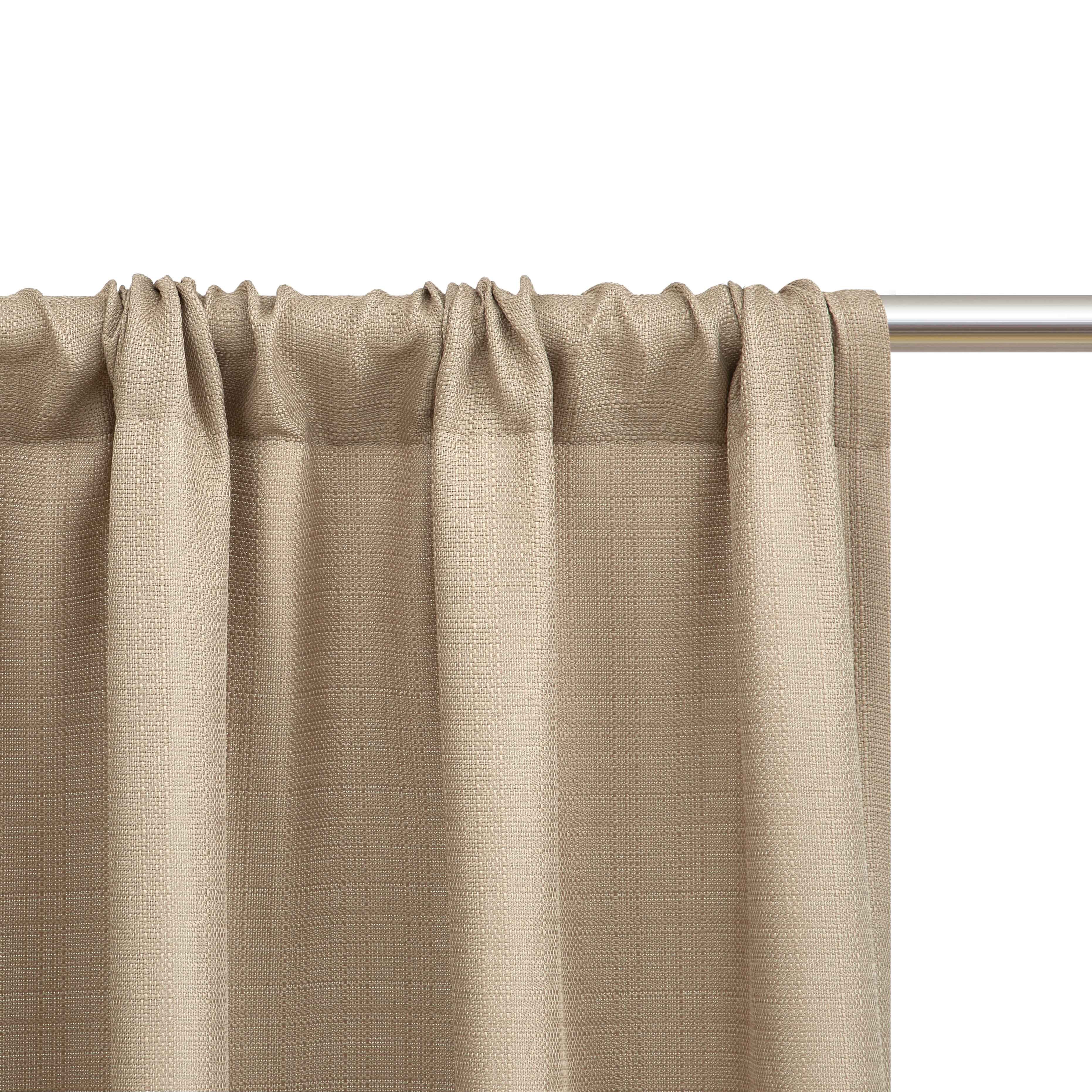 Mainstays Southport Textured Light Filtering Curtain Panel Pair, Set of 2, Beige, 40 in W x 84 in L