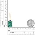 thumbnail image 2 of Gem Stone King 18K Yellow Gold Plated Silver Green Malachite and Blue Created Sapphire Pendant Necklace for Women (18.25 Cttw, Emerald Cut 18X13MM, With 18 inch Silver Chain), 2 of 4