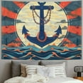 thumbnail image 2 of Orinice Anchor Sunburst Ocean Tapestry Wall Hanging Unique Style Graphic Tapestries Home Wall Decor Art for Living Room Bedroom Apartment Farmhouse Dorm 60x50inch, 2 of 6