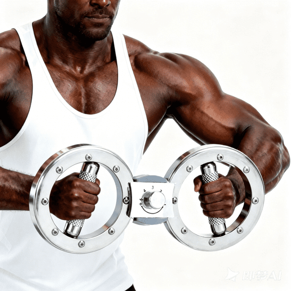 WETS 12Lbs Spinning Arm Burn Machine, 5-Level Adjustable Resistance 360° Rotating Grips Trainer, Dumbbell Multifunctional Mode Upper Body Workout Equipment for Home Gym, Silver