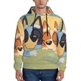 thumbnail image 2 of Lsque Bluey Pattern Casual Men's Hoodie,Hooded Sweatshirt with Kangaroo Pocket,Pullover Hoodie-Small, 2 of 8