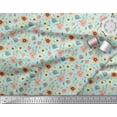 thumbnail image 3 of Soimoi Rayon Fabric Leaves,Bird & Anemone Floral Decor Fabric Printed Yard 42 Inch Wide, 3 of 3