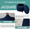 thumbnail image 4 of Stretch Ottoman Cover Round, 2 Piece Footstool Protector Covers Plaid Ottoman Slipcovers Round Storage Ottoman Slipcover Non Slip with Elastic Bottom Machine Washable-Teal-Round, 4 of 7