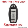 thumbnail image 3 of 2pcs Dobrev 5 Buttons Silicone Case Protector Key Fob Cover Smart Car Remote Holder for Infiniti JX35 2014 2015 2016 QX60 QX80 (Black and Black), 3 of 3