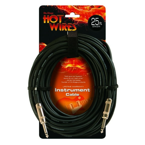 On-Stage IC-25 Instrument Cable, Standard (QTR-QTR, 25')