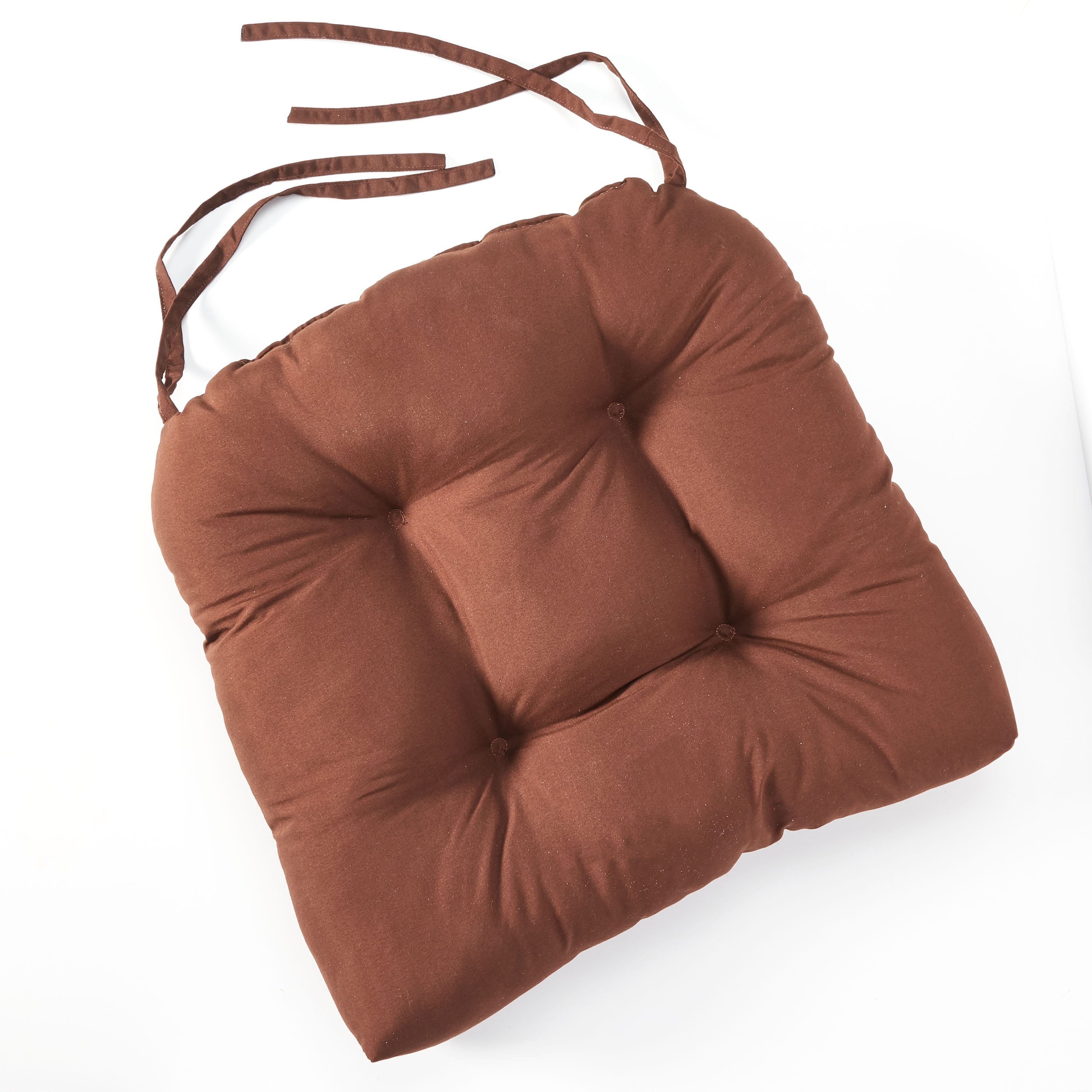 Mainstays Faux Suede Chair Cushion, 16" x 14.5", Warm Chocolate, Single