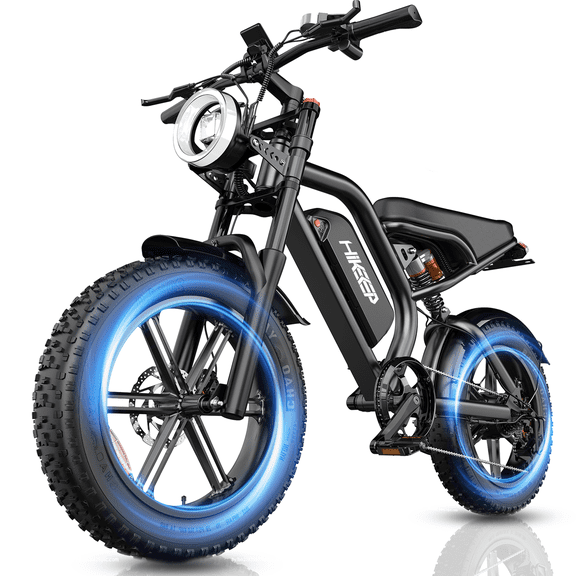 GlobalKeep Adults 20" Fat Tire Electric Mountain Bike, 1500W Peak Motor, 48V 15Ah Battery, Dual Suspension, 7-Speed, 32MPH, UL2849 Certified