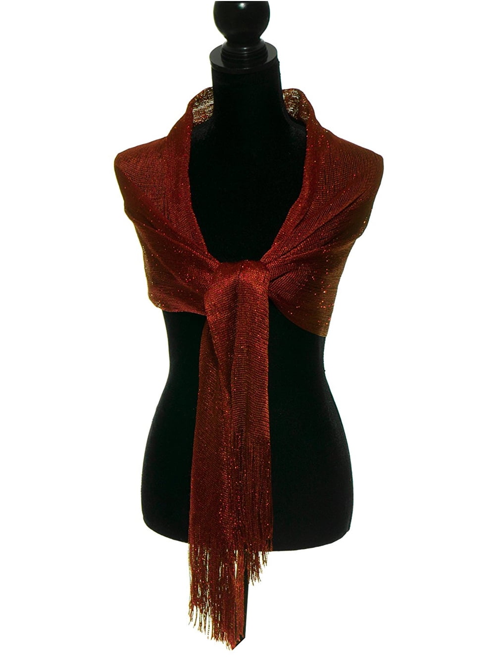 Bestaan Goed Shinkan Pashmina Shawl Wrap Sparkle Fringe Weddings Party Evening Scarfs for Women  - Burgundy - Walmart.com