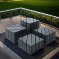 thumbnail image 5 of Plastic Interlocking Deck Tiles,44 Pack Patio Deck Tiles,12"x12" Square Waterproof Outdoor All Weather Use, Outdoor and Indoor Patio Decking Tiles for Poolside Balcony Backyard, Dark Grey, 5 of 6
